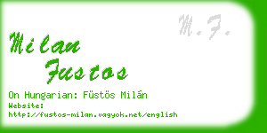 milan fustos business card
