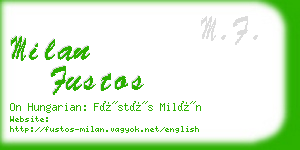 milan fustos business card